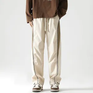 Graphic Print and Color-Blocked Casual Cargo Pants for Men