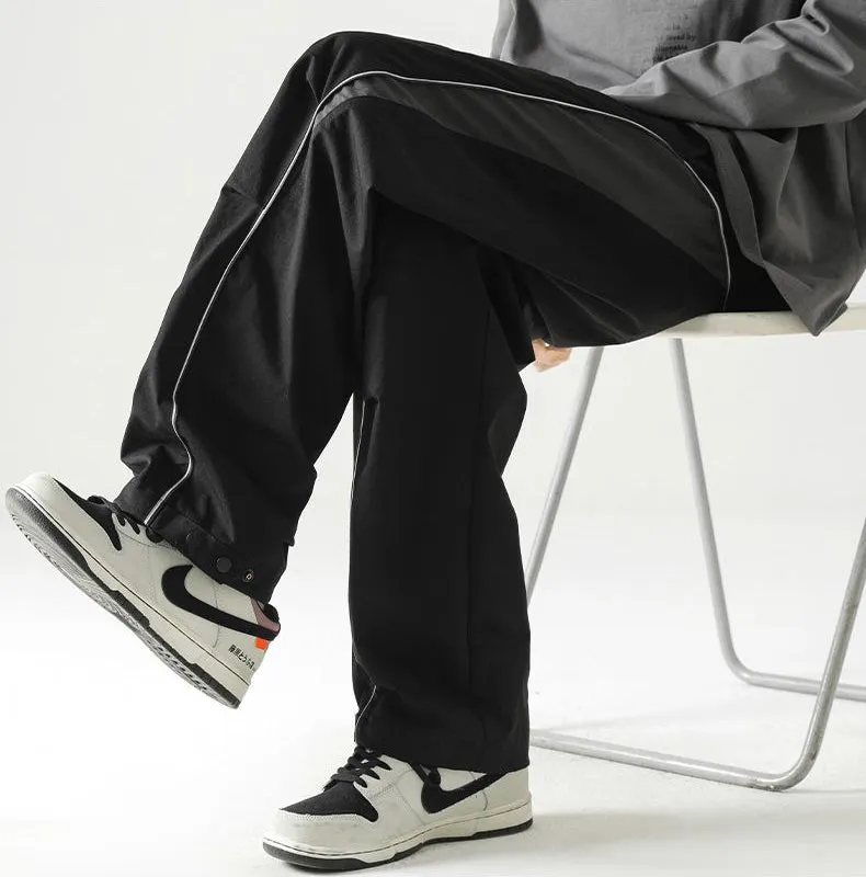 Graphic Print and Color-Blocked Casual Cargo Pants for Men