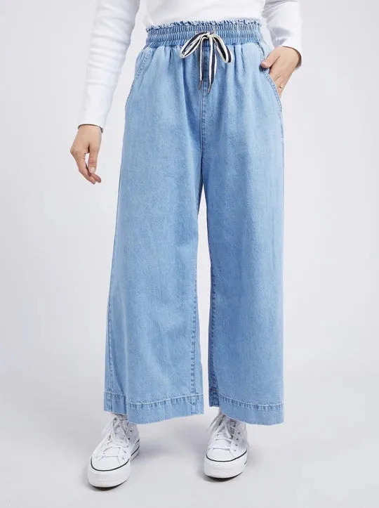 Greta Wide Leg Pant - Mid Blue Wash