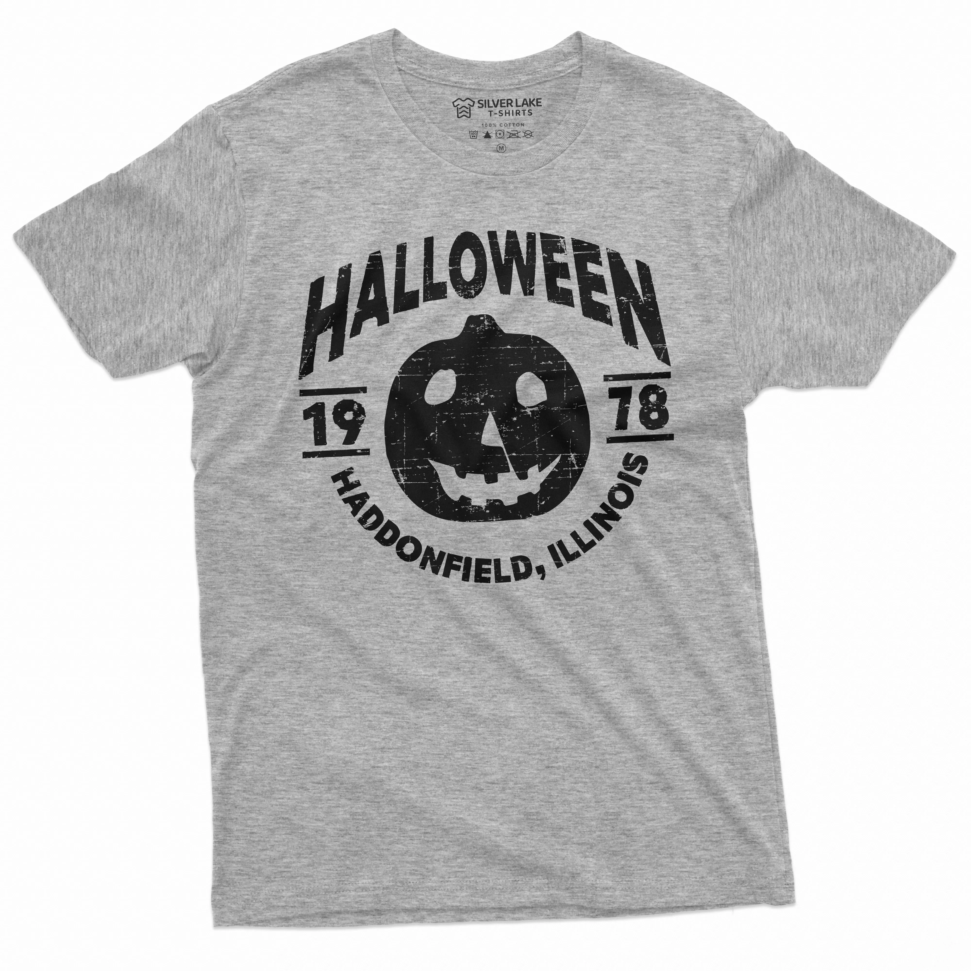 Halloween Pumpkin T-shirt Movie Popular culture 1978 Haddonfield, Illinois Tee Shirt Costume Halloween Tee Mens Womens Unisex Tee Shirt