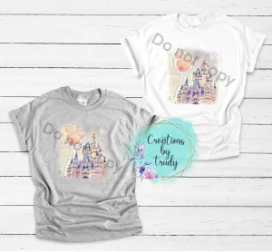Happiest place on earth castle and balloon- T SHIRT
