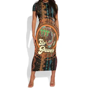 Happy International Women's Day Short Sleeve Bodycon Dress Black Girl Power LT15
