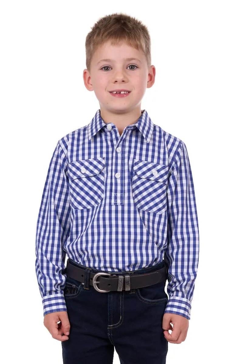 Hard Slog Shirt Boys Denny Half Button