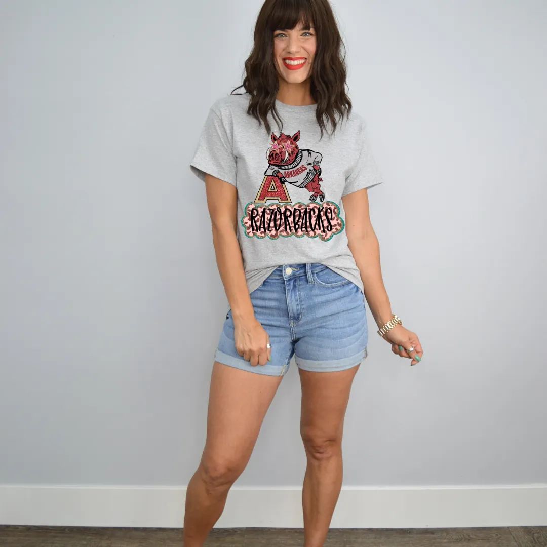 Hazel Blues® |  Big A Razorbacks Softstyle Graphic T-Shirt