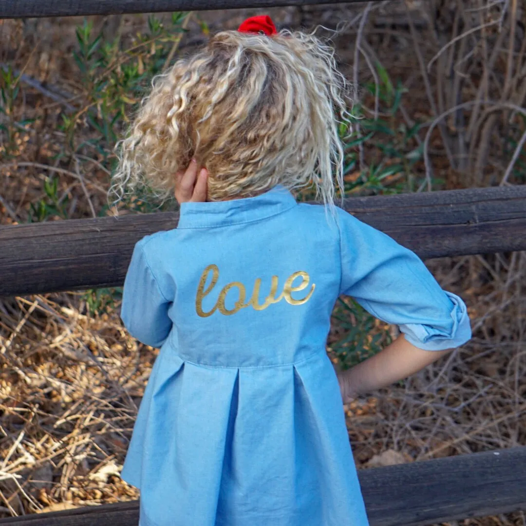 Hazel - "Denim "LOVE" Shirt/Dress"
