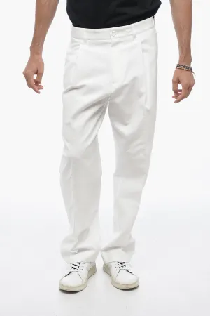 High-waisted Chino Pants with Front Pleats