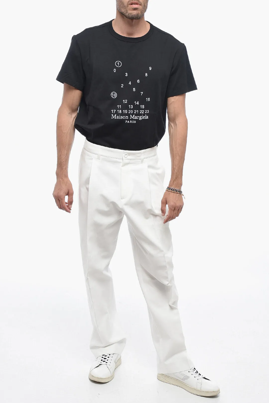 High-waisted Chino Pants with Front Pleats