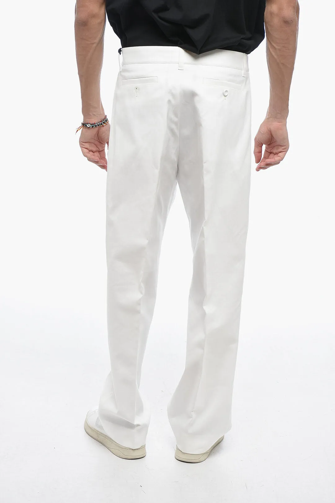High-waisted Chino Pants with Front Pleats