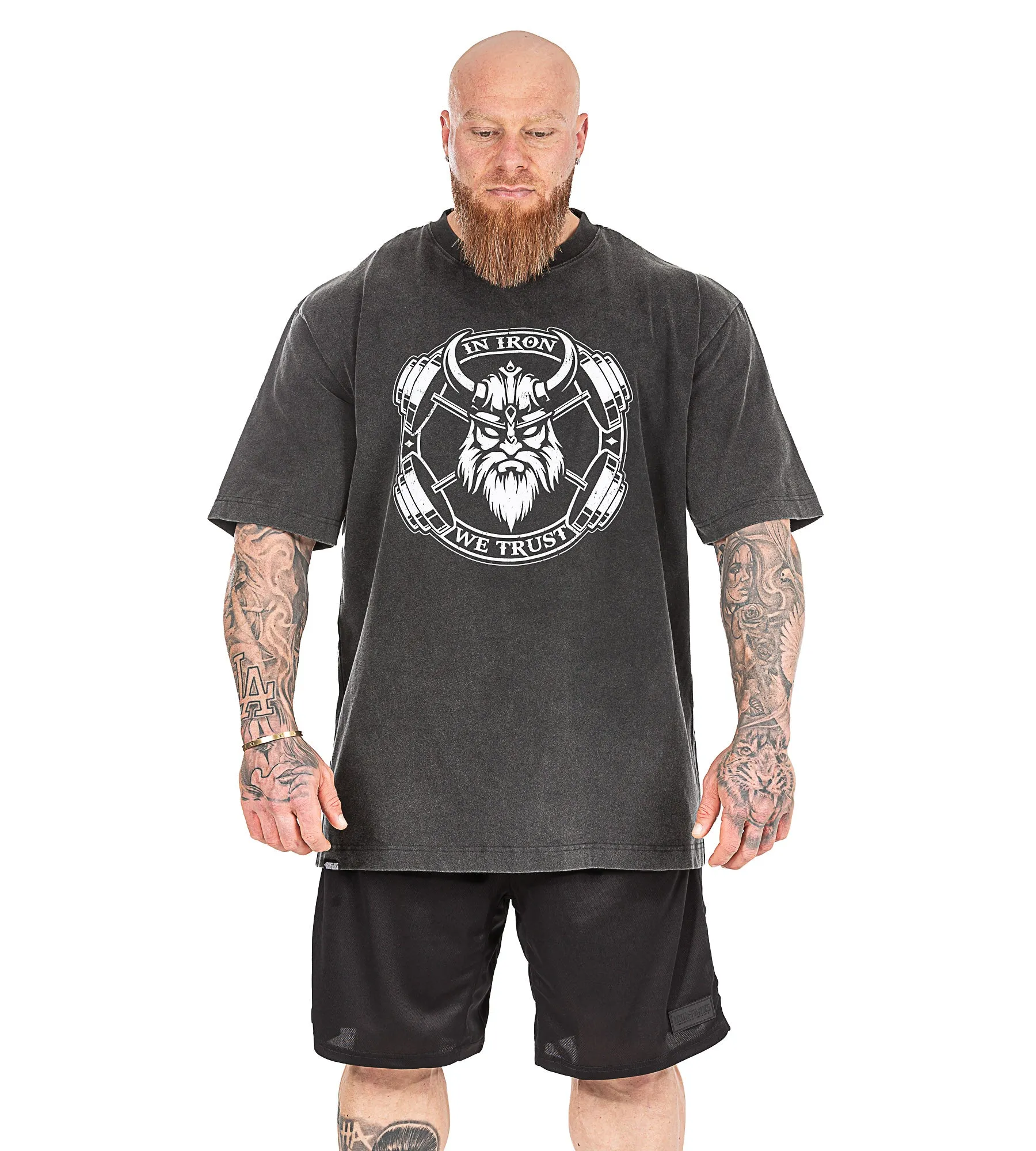 In Iron We Trust Tee - Stone Black