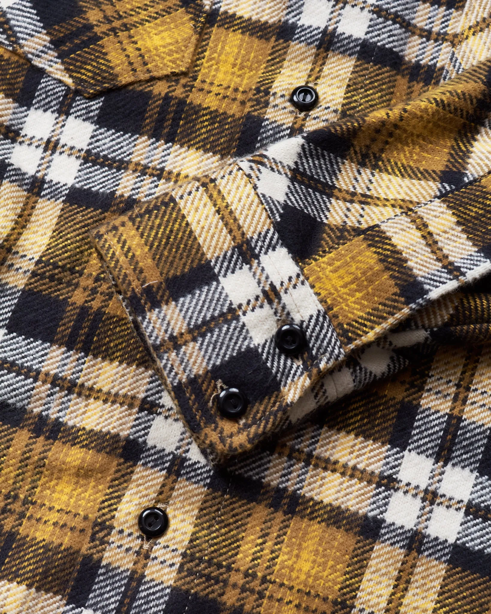 Indigofera Bryson Flannel Check Shirt Black / Beige / Gold