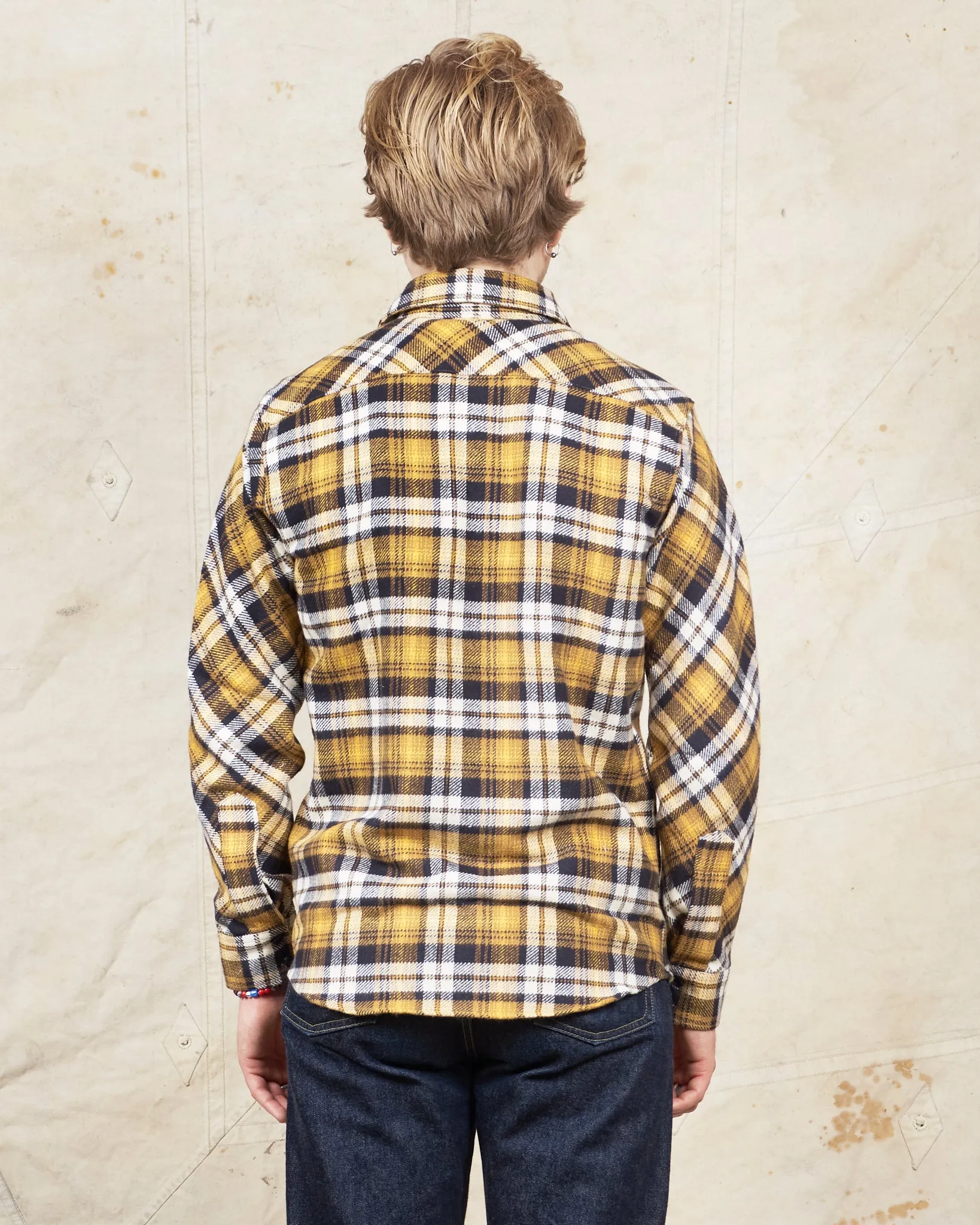 Indigofera Bryson Flannel Check Shirt Black / Beige / Gold