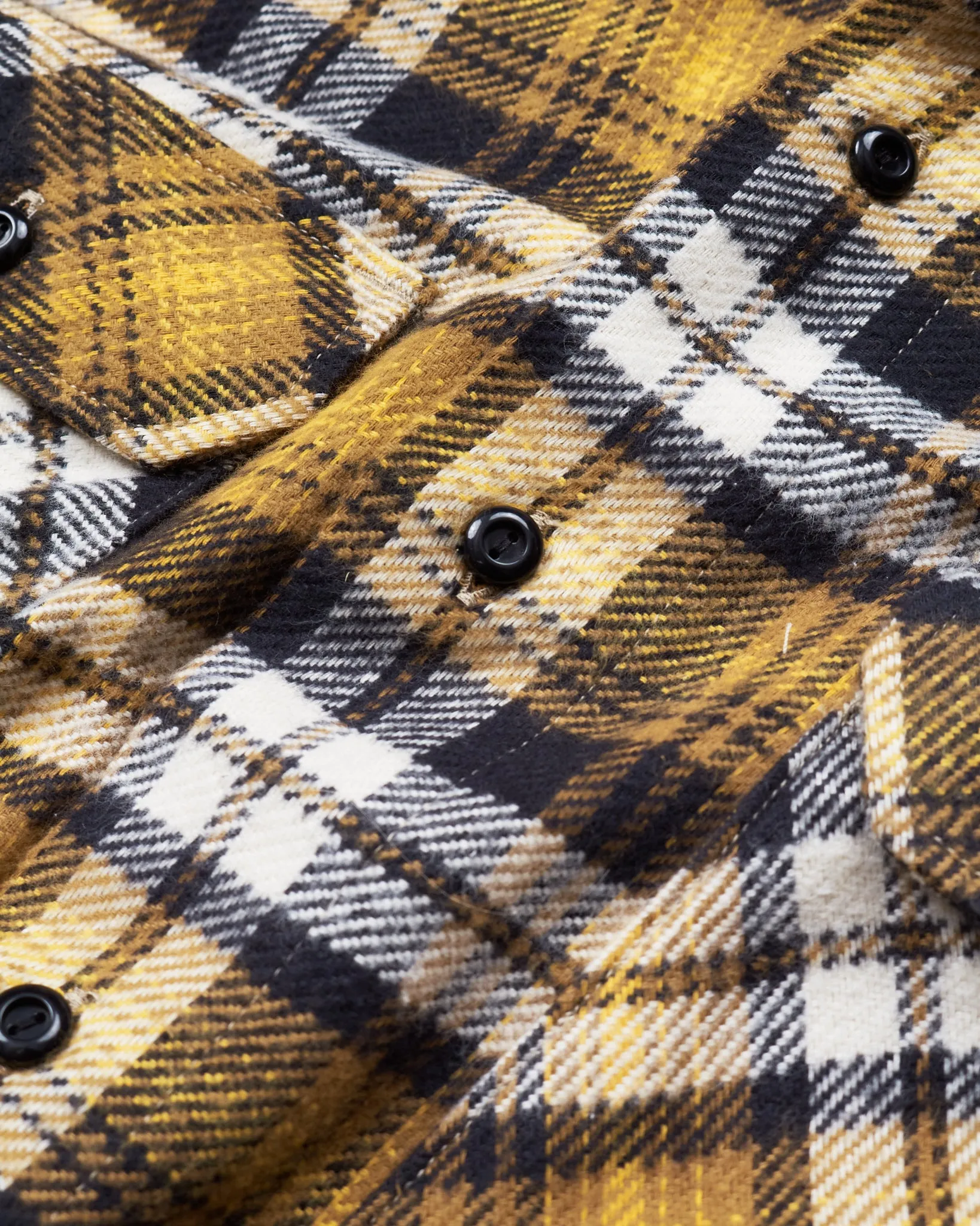 Indigofera Bryson Flannel Check Shirt Black / Beige / Gold