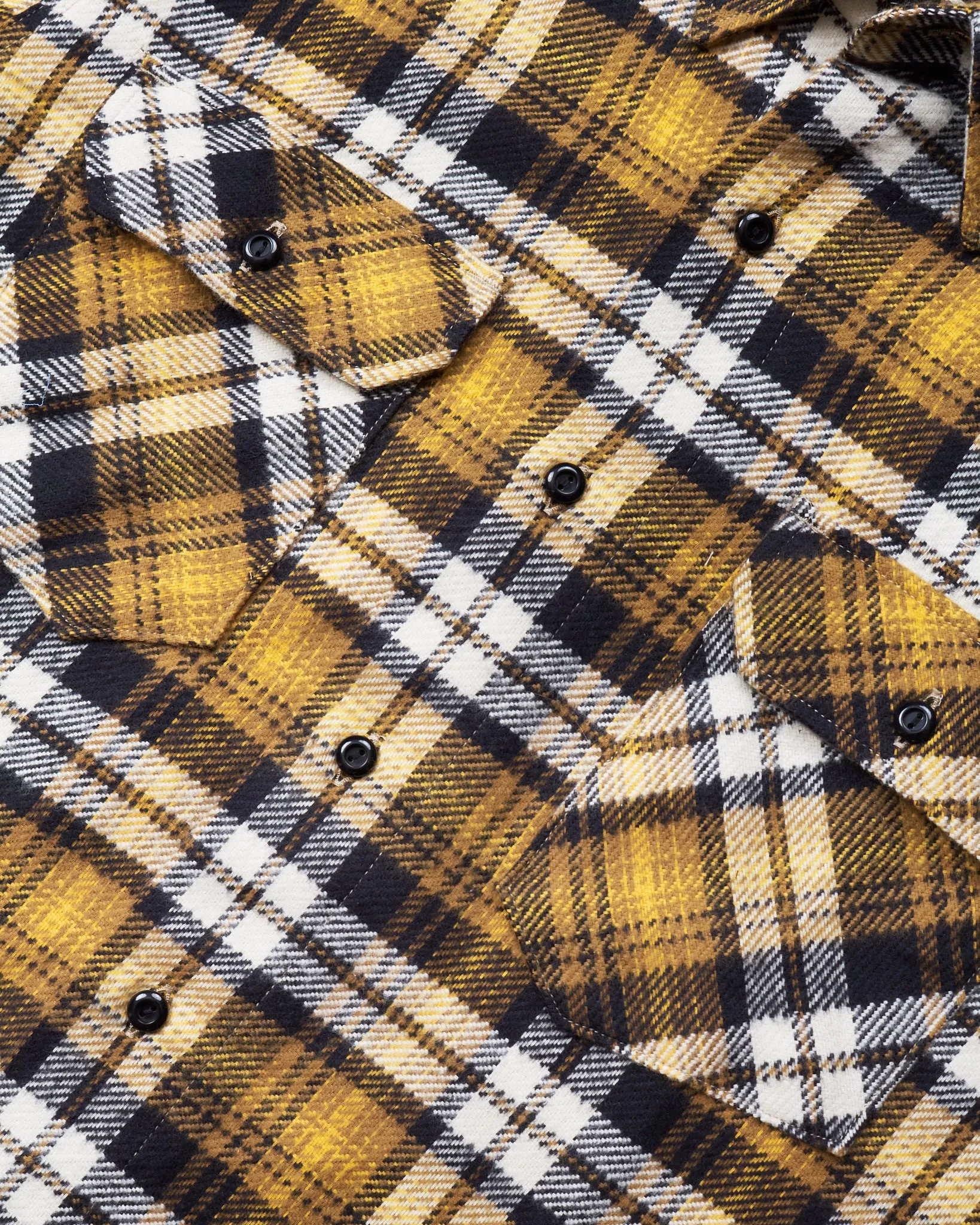 Indigofera Bryson Flannel Check Shirt Black / Beige / Gold