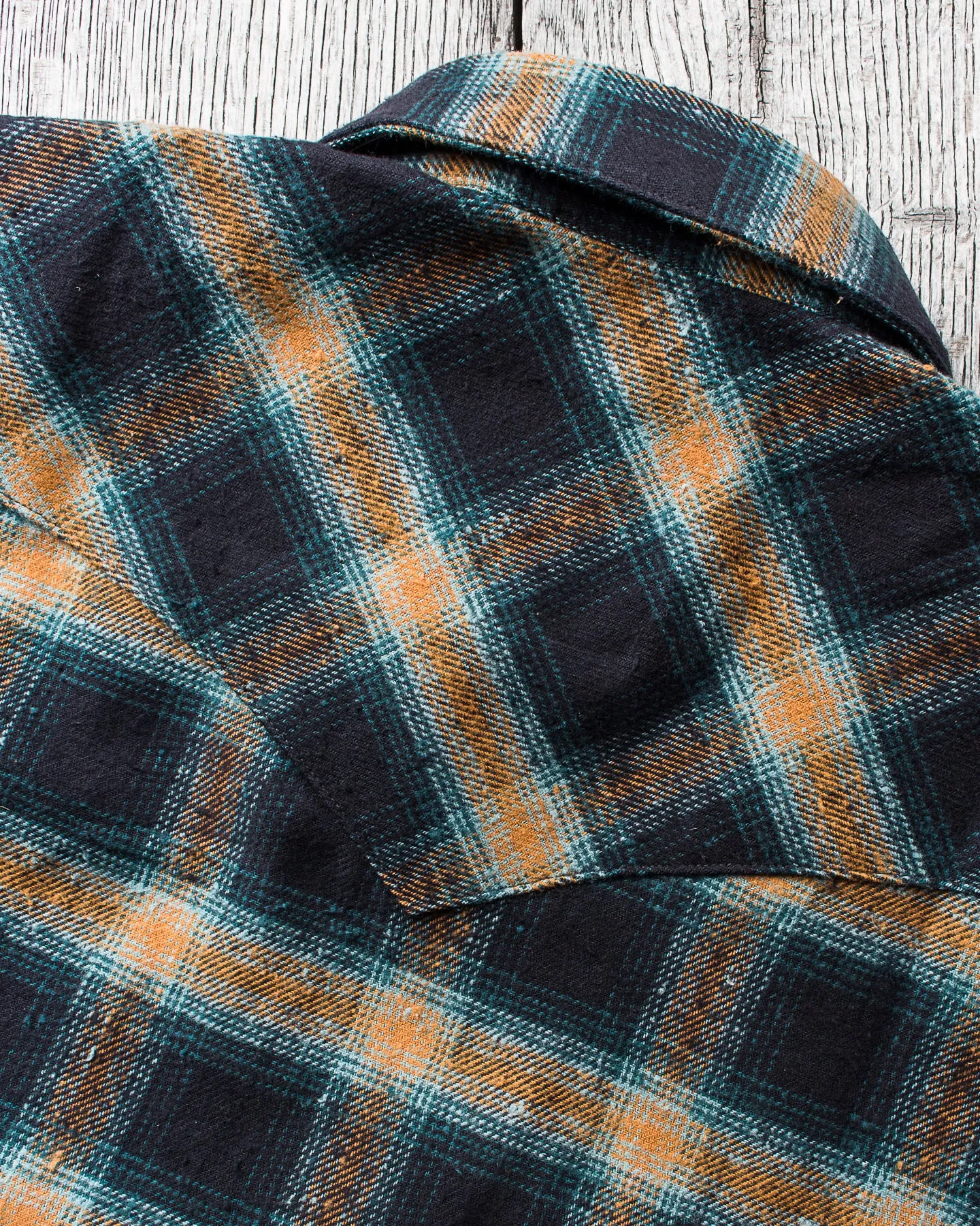 Indigofera Dawson Shirt Japanese Selvage Flannel Black / Petrol / Rust