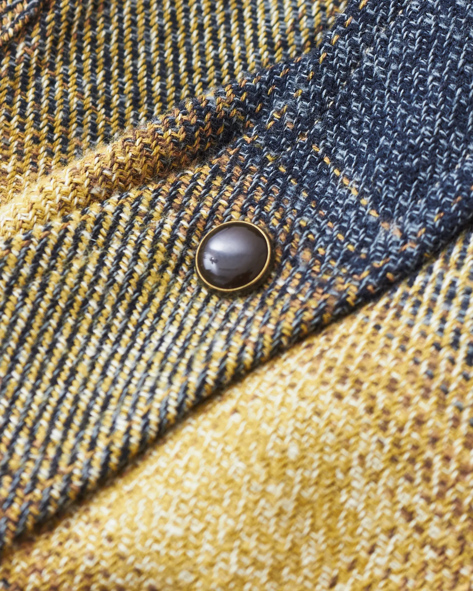 Indigofera Dollard Shirt Brushed Shadow Check Charcoal / Gold