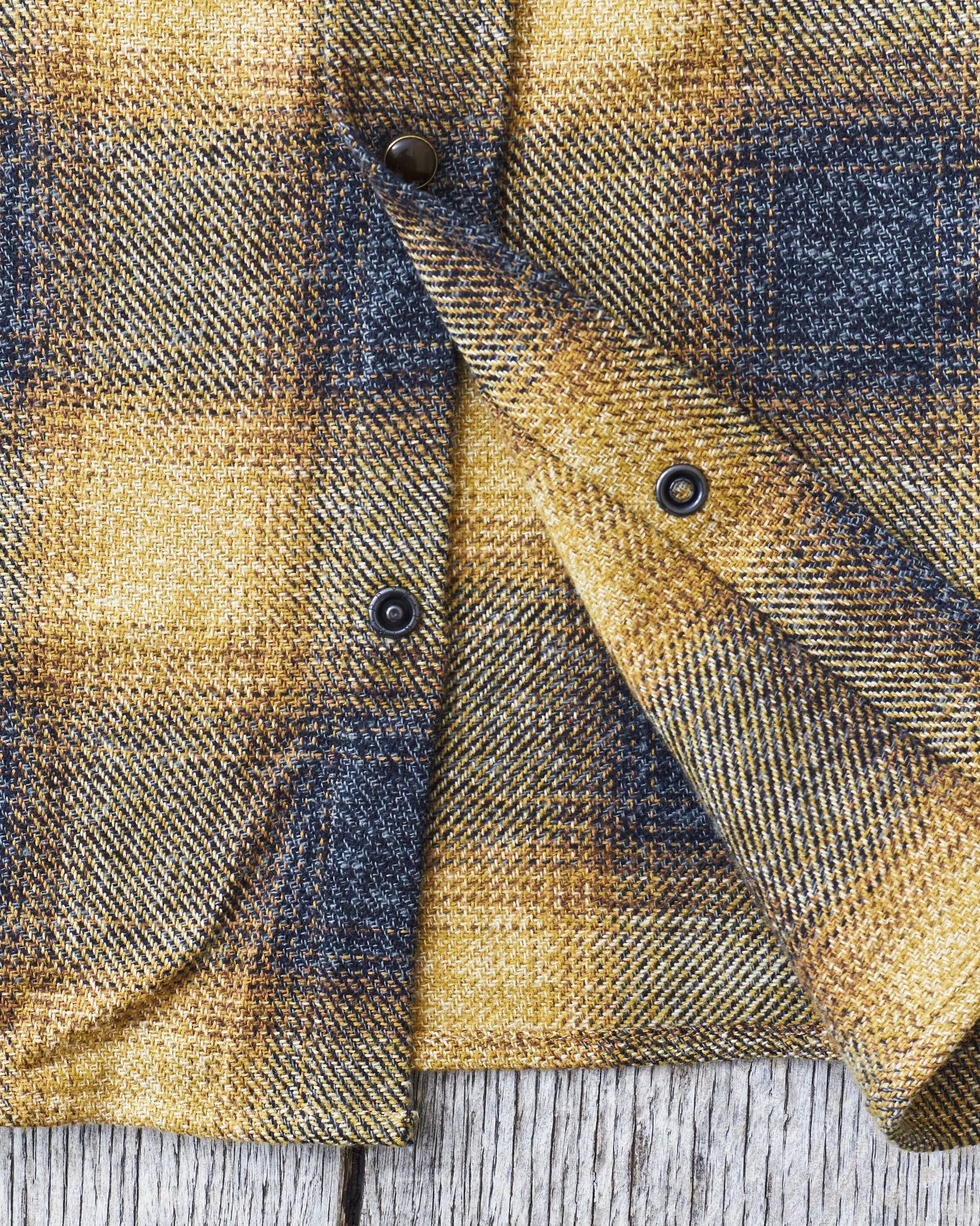 Indigofera Dollard Shirt Brushed Shadow Check Charcoal / Gold