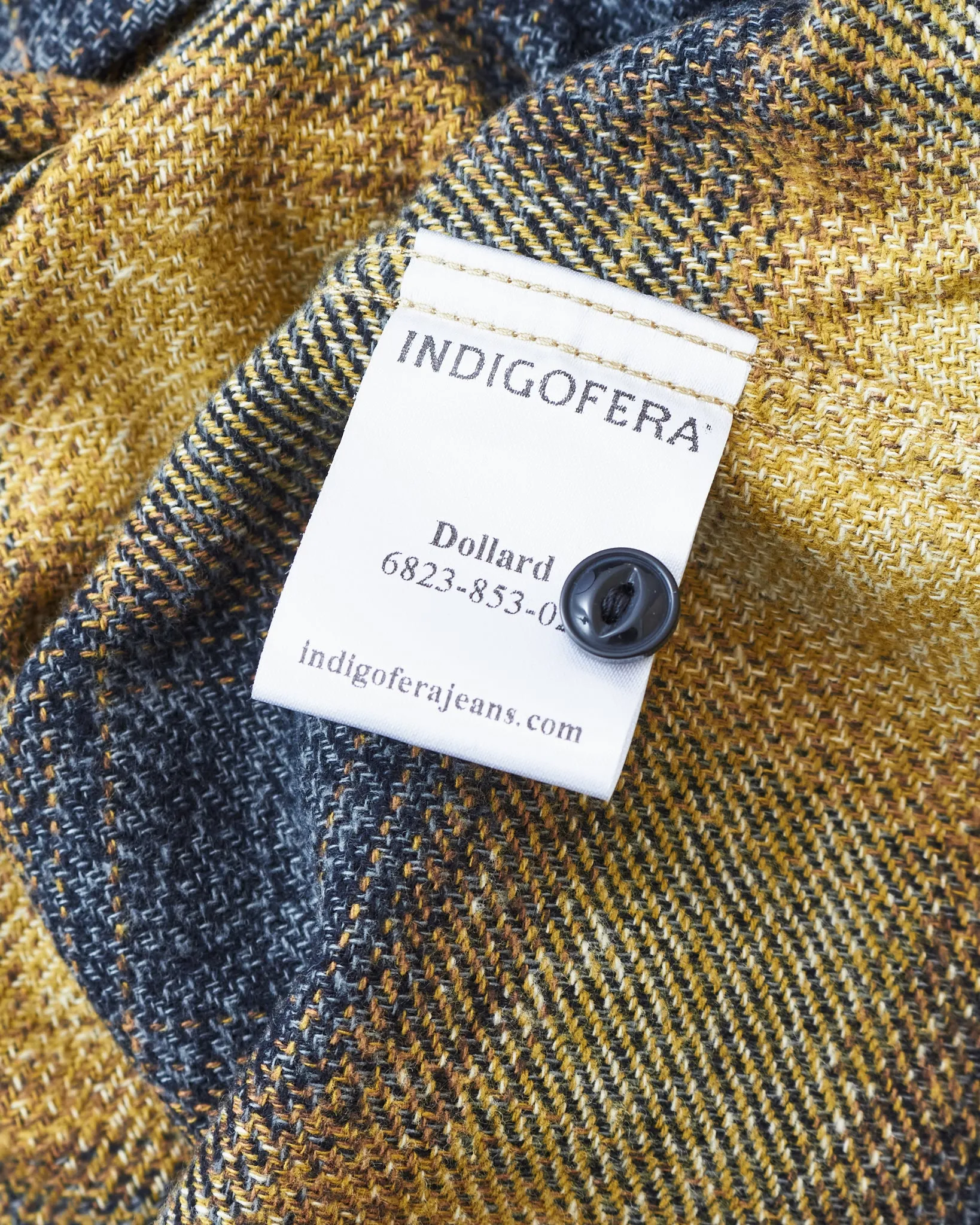 Indigofera Dollard Shirt Brushed Shadow Check Charcoal / Gold