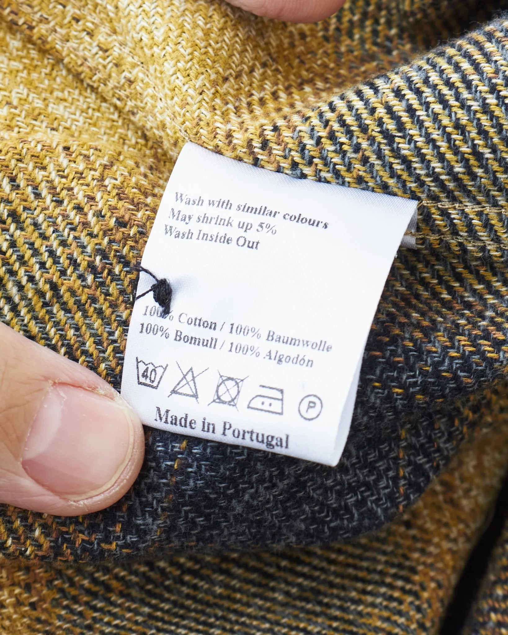 Indigofera Dollard Shirt Brushed Shadow Check Charcoal / Gold