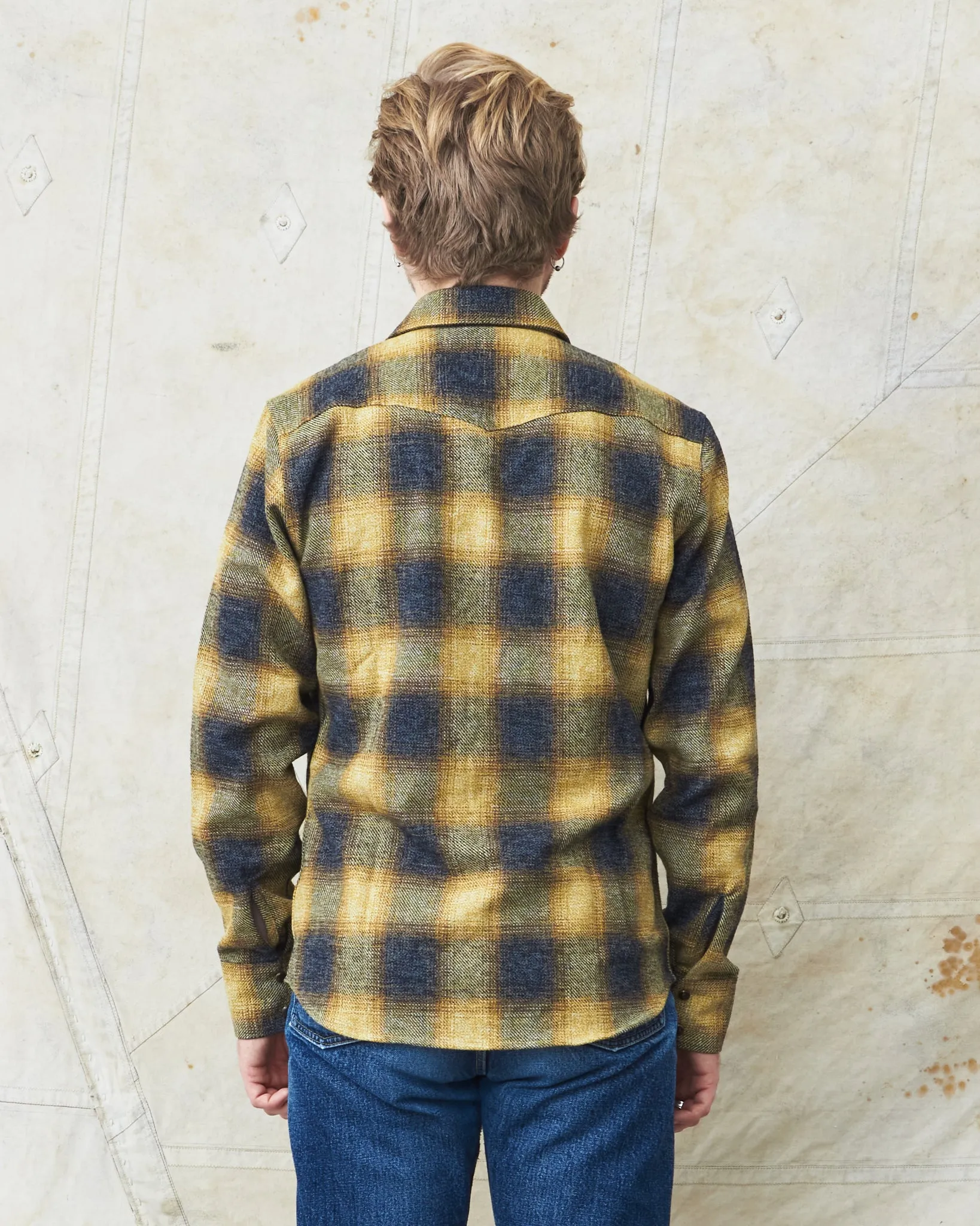 Indigofera Dollard Shirt Brushed Shadow Check Charcoal / Gold