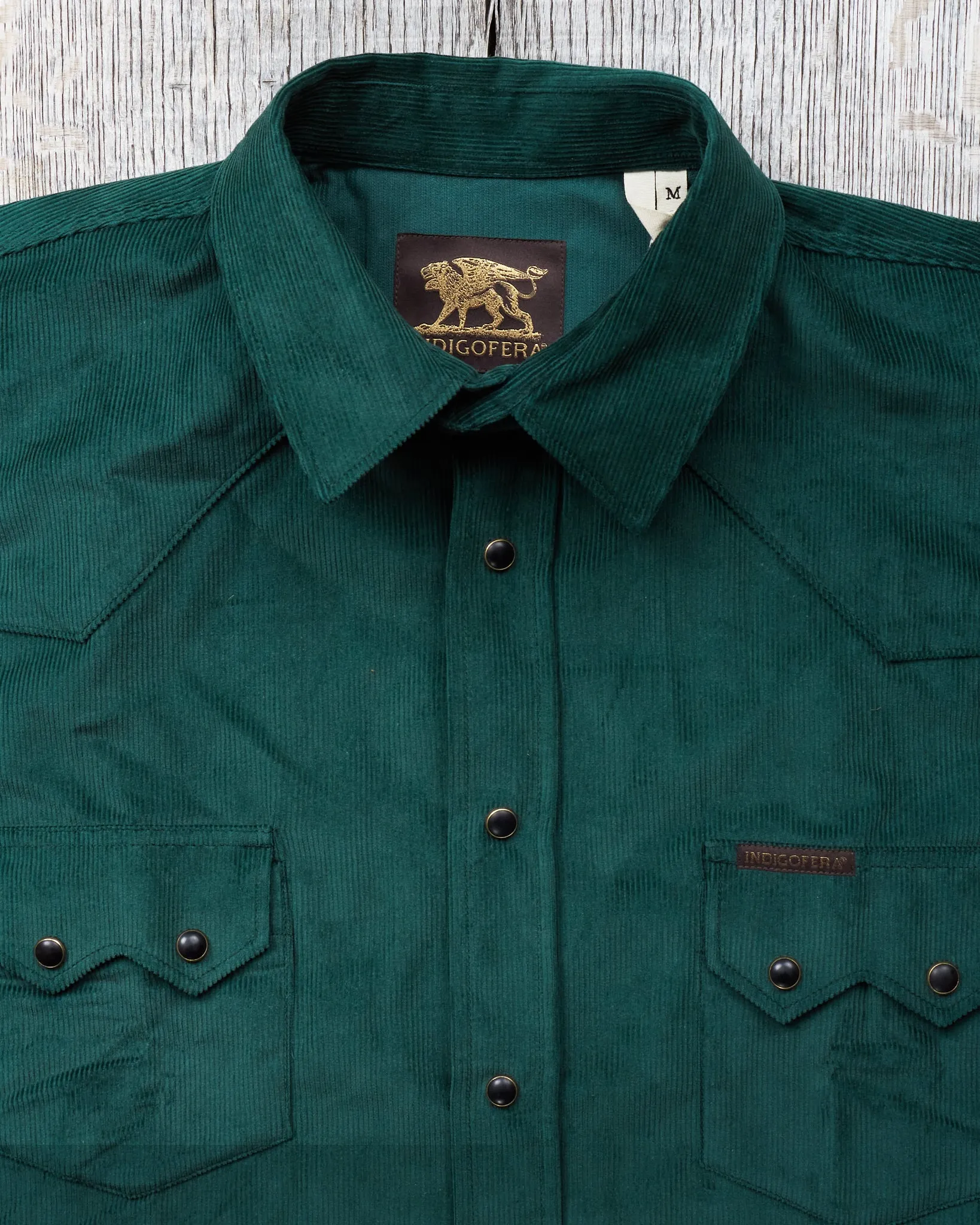 Indigofera Dollard Shirt Cotton Green Corduroy