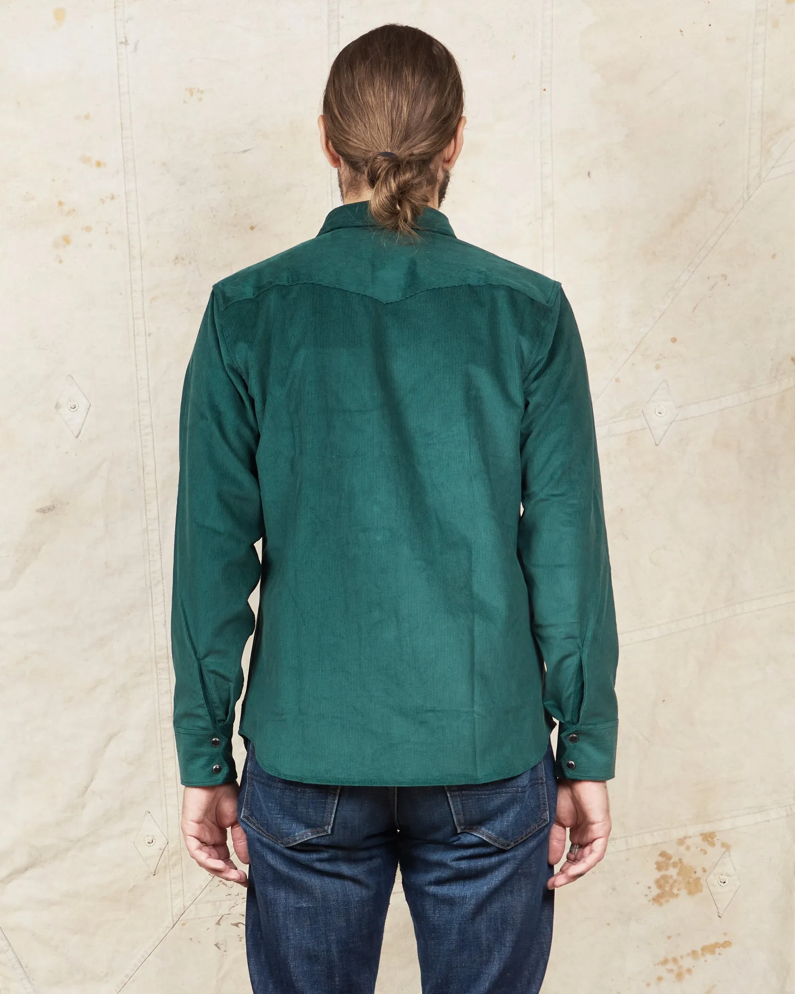 Indigofera Dollard Shirt Cotton Green Corduroy