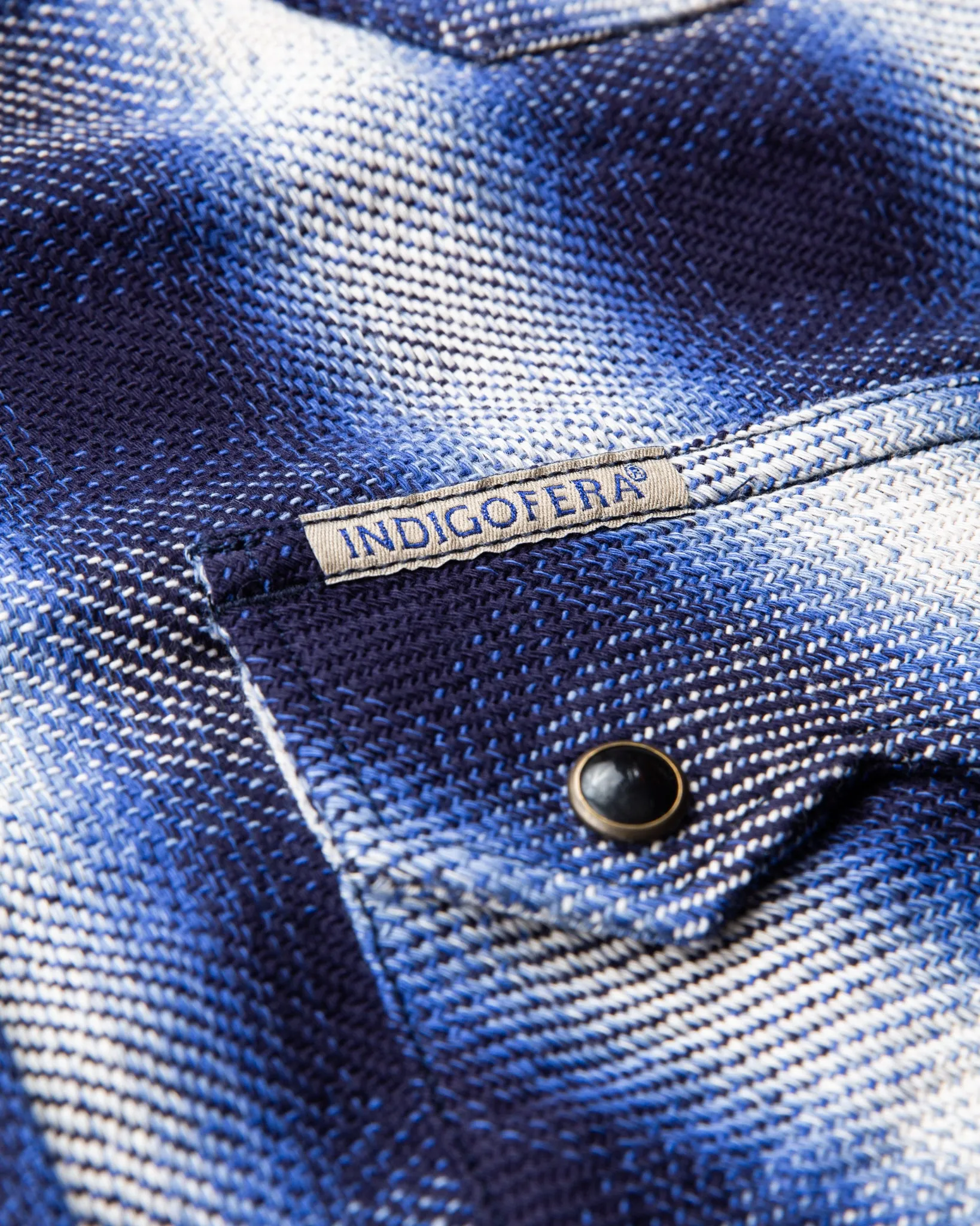 Indigofera Dollard Shirt Flannel Check Blue / White