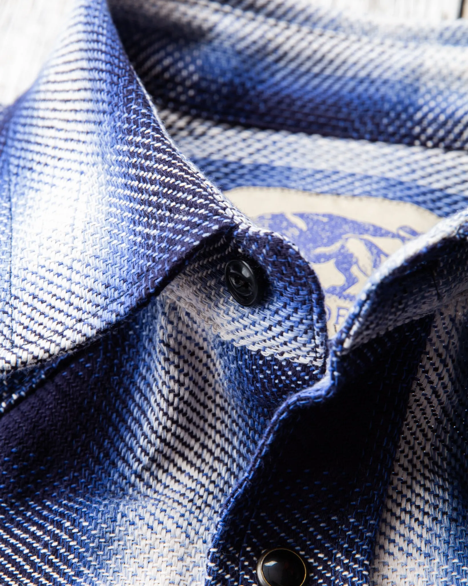Indigofera Dollard Shirt Flannel Check Blue / White