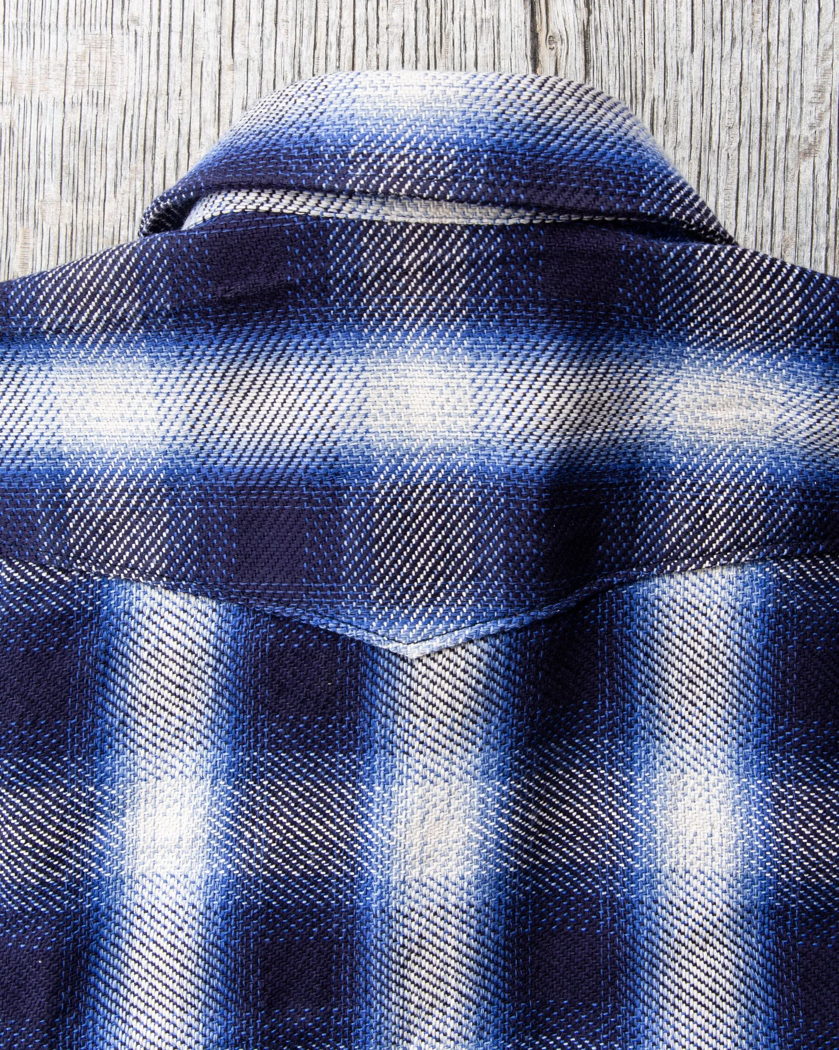 Indigofera Dollard Shirt Flannel Check Blue / White