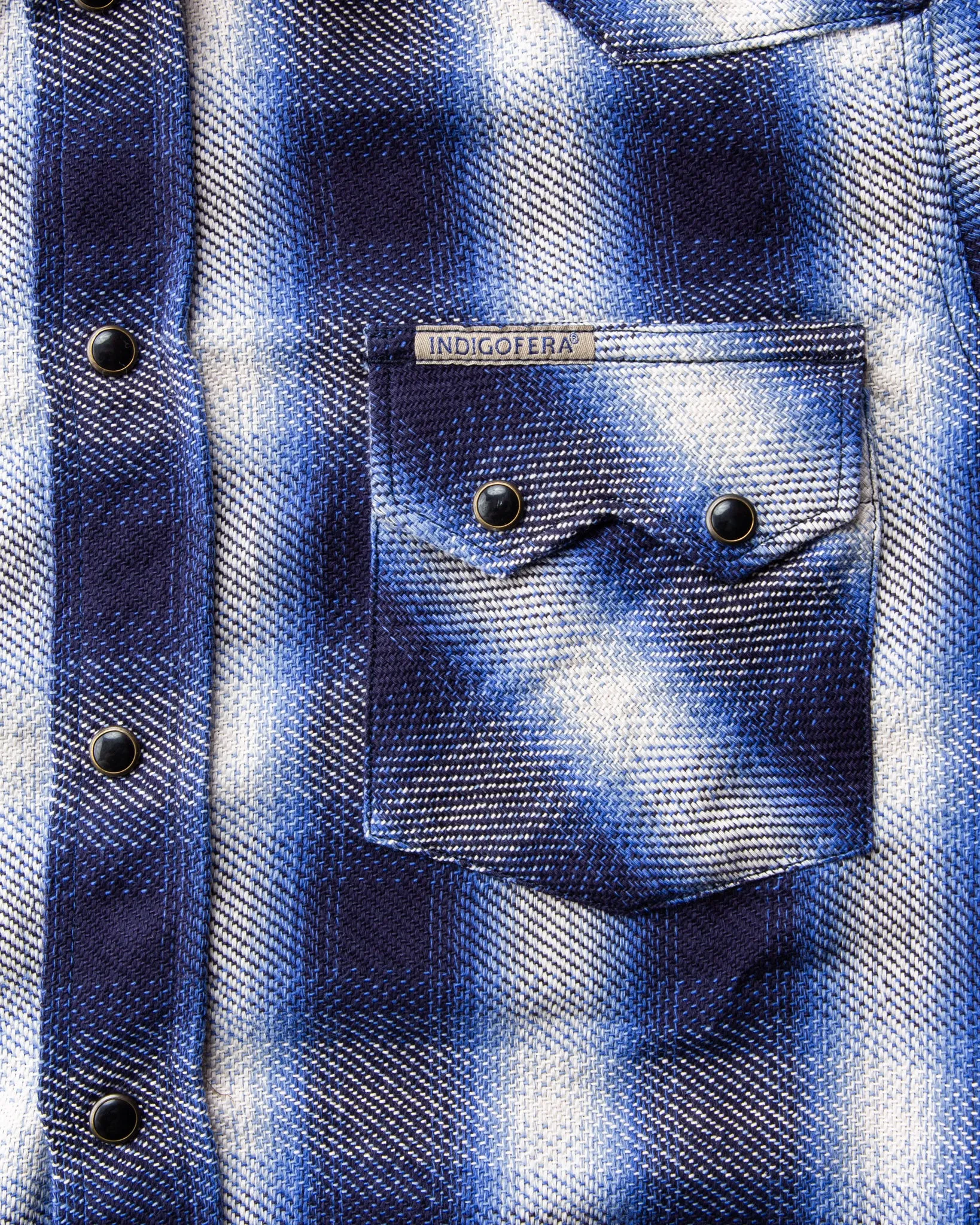 Indigofera Dollard Shirt Flannel Check Blue / White