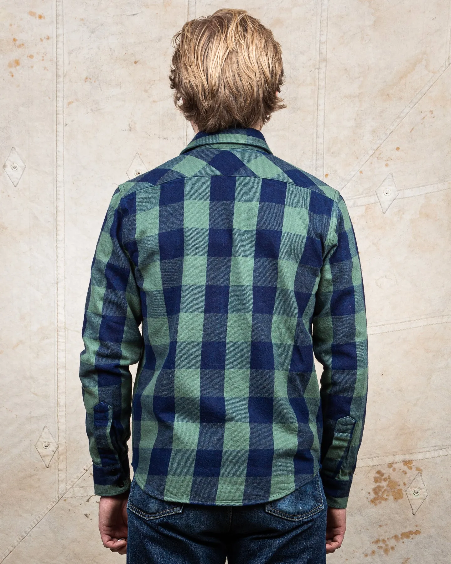 Indigofera Norris Flannel Shirt Dark Indigo / Green