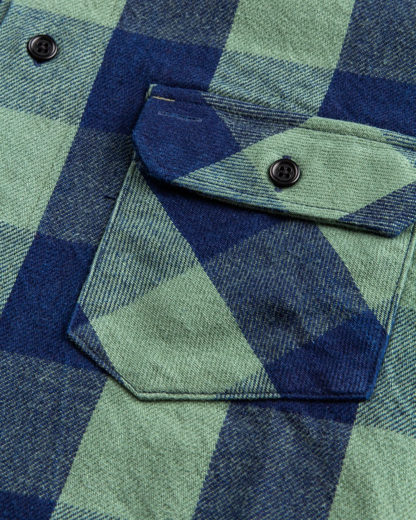 Indigofera Norris Flannel Shirt Dark Indigo / Green
