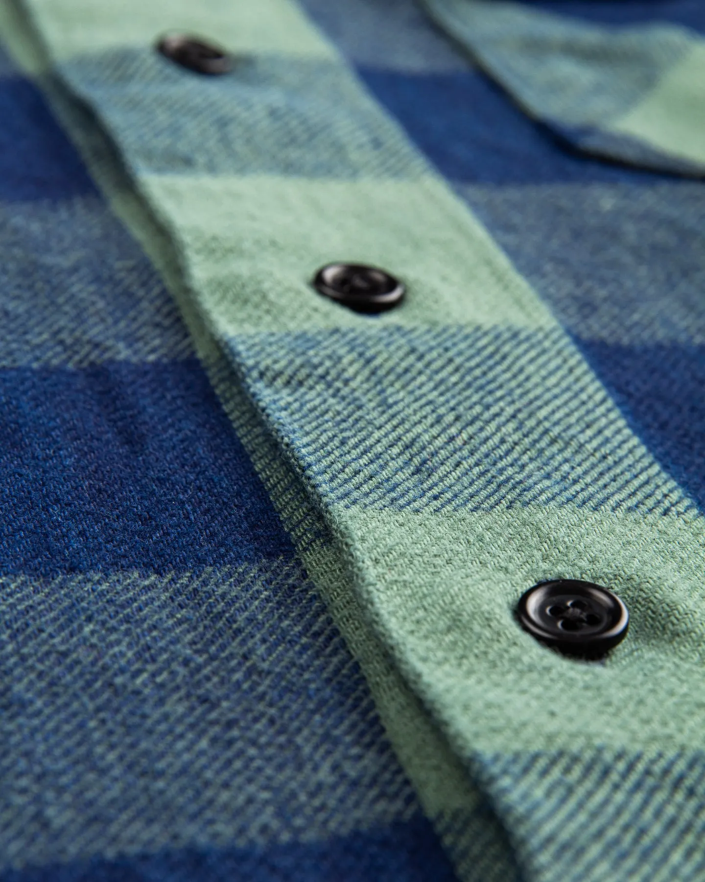 Indigofera Norris Flannel Shirt Dark Indigo / Green