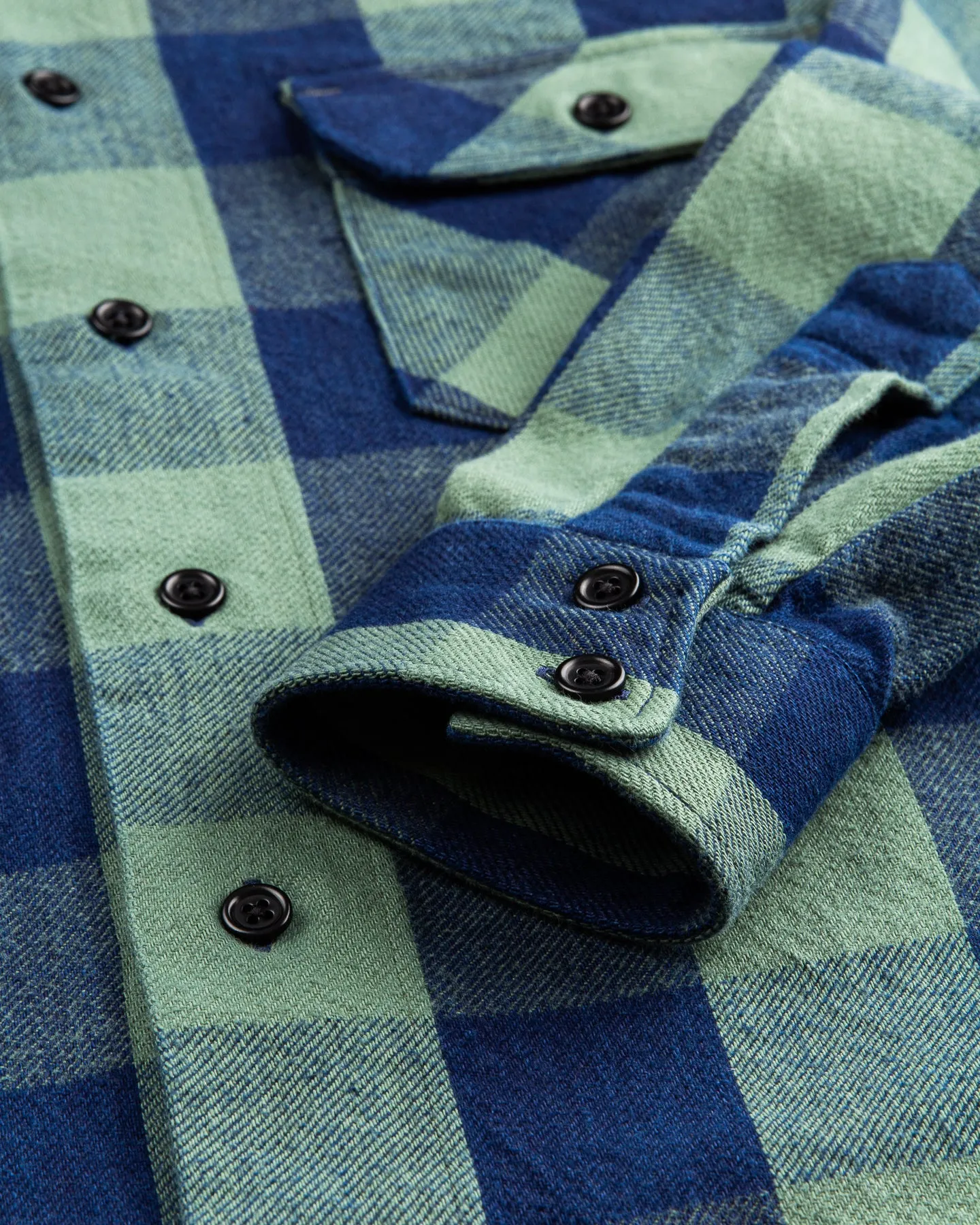 Indigofera Norris Flannel Shirt Dark Indigo / Green