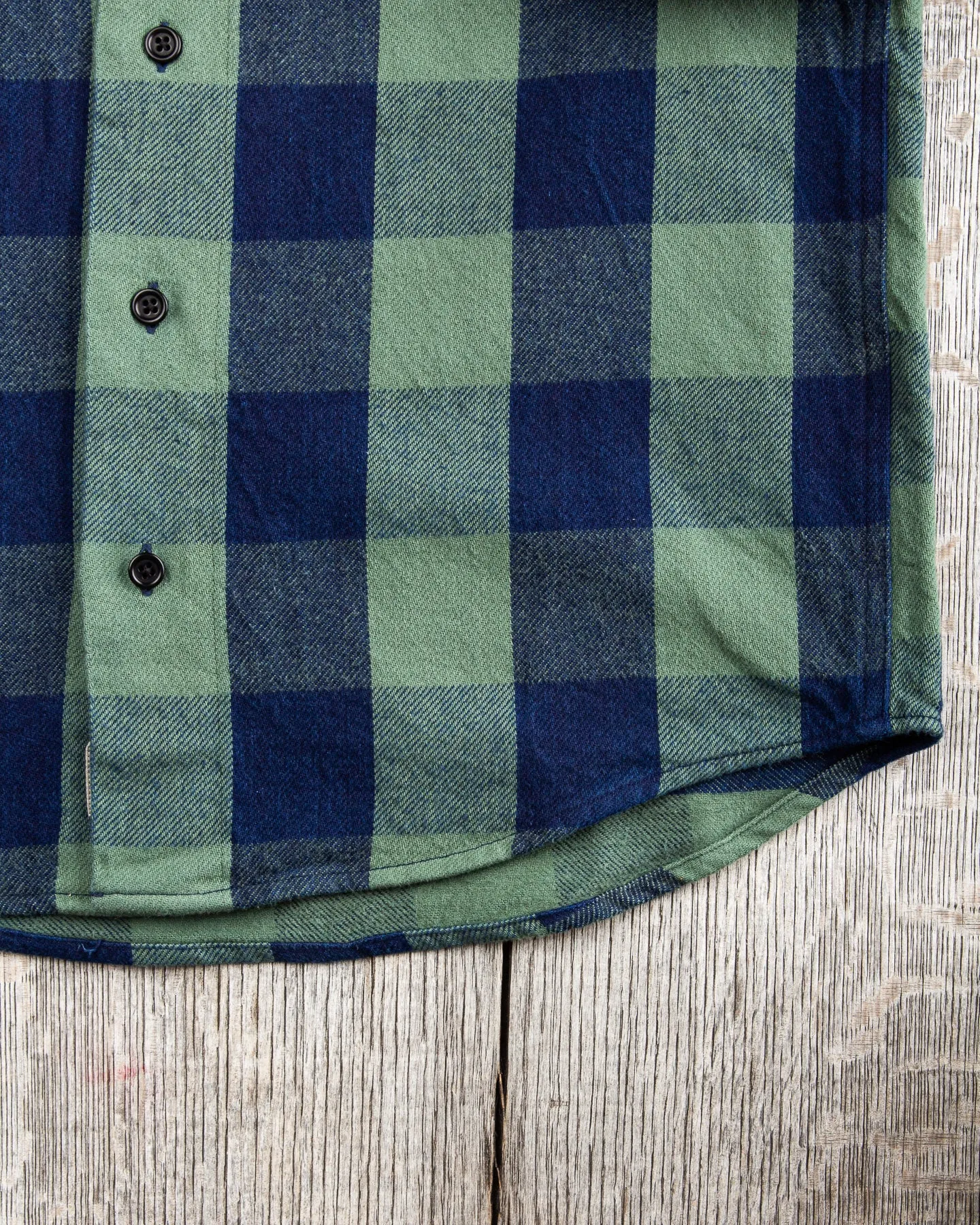 Indigofera Norris Flannel Shirt Dark Indigo / Green