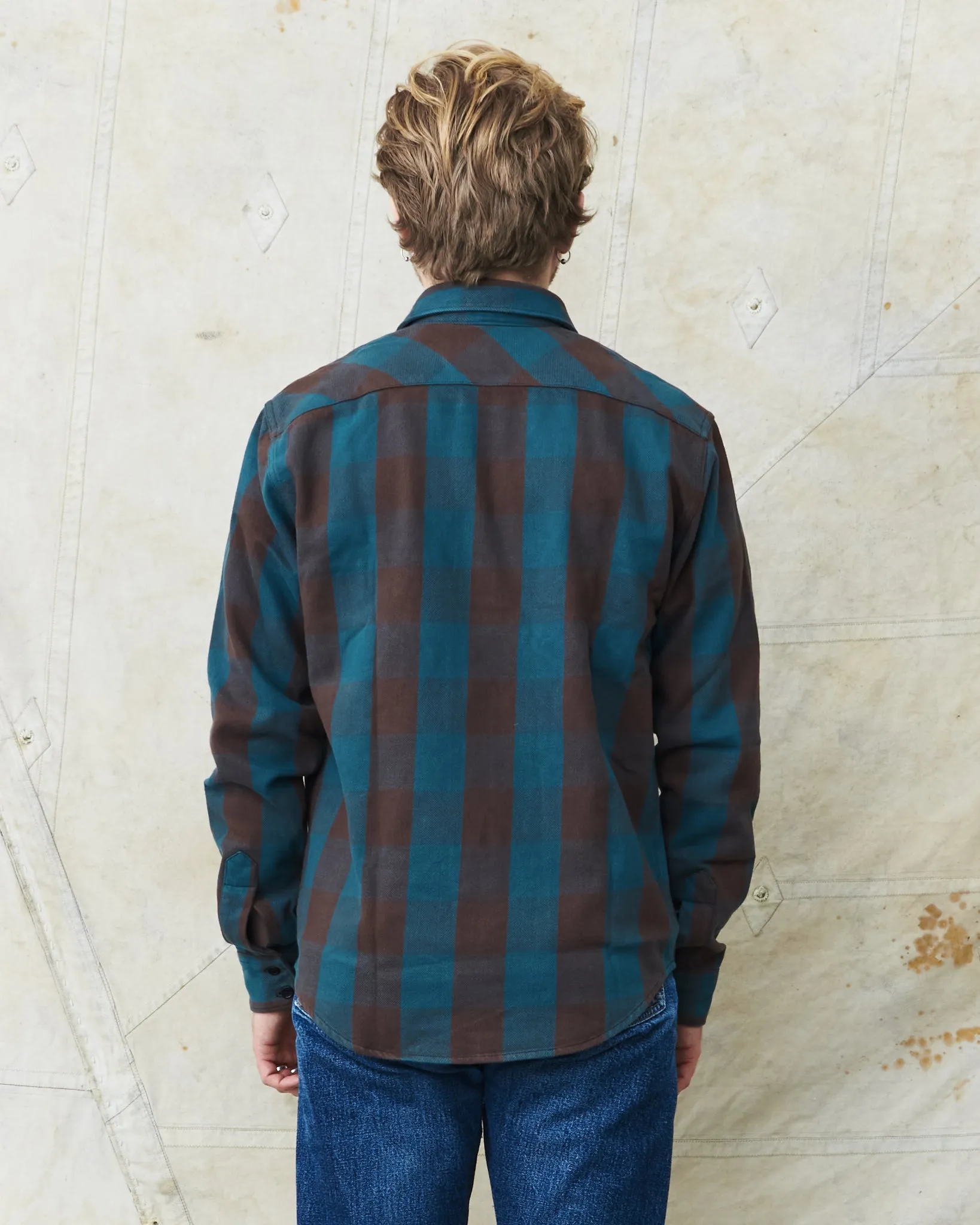 Indigofera Norris Flannel Shirt Petrol / Brown