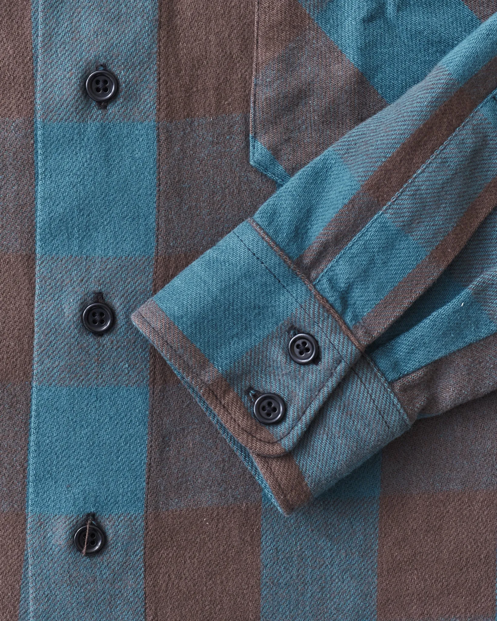 Indigofera Norris Flannel Shirt Petrol / Brown