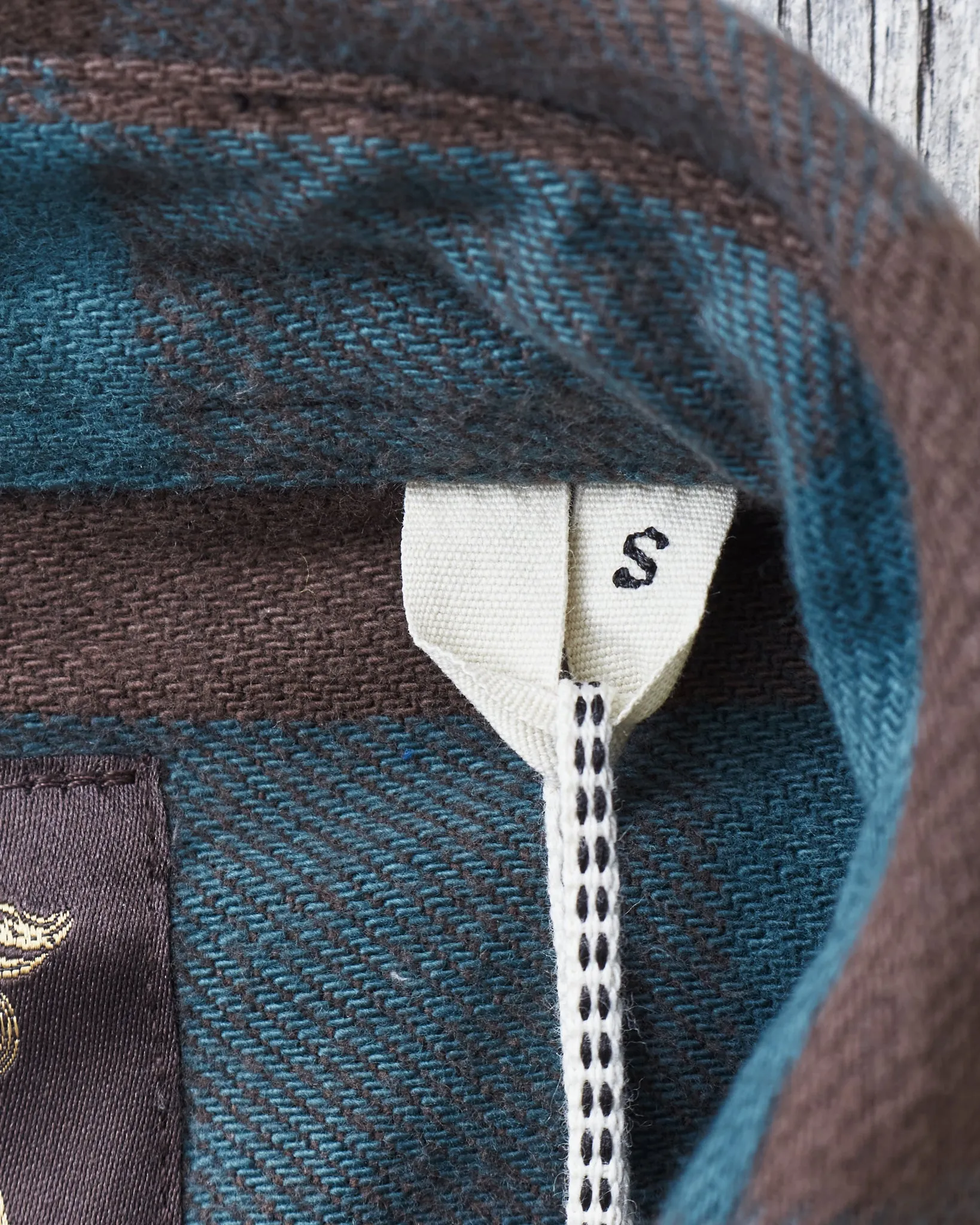 Indigofera Norris Flannel Shirt Petrol / Brown