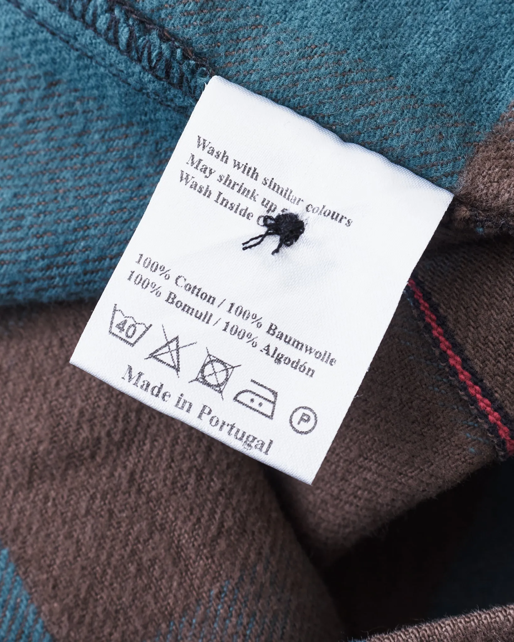 Indigofera Norris Flannel Shirt Petrol / Brown
