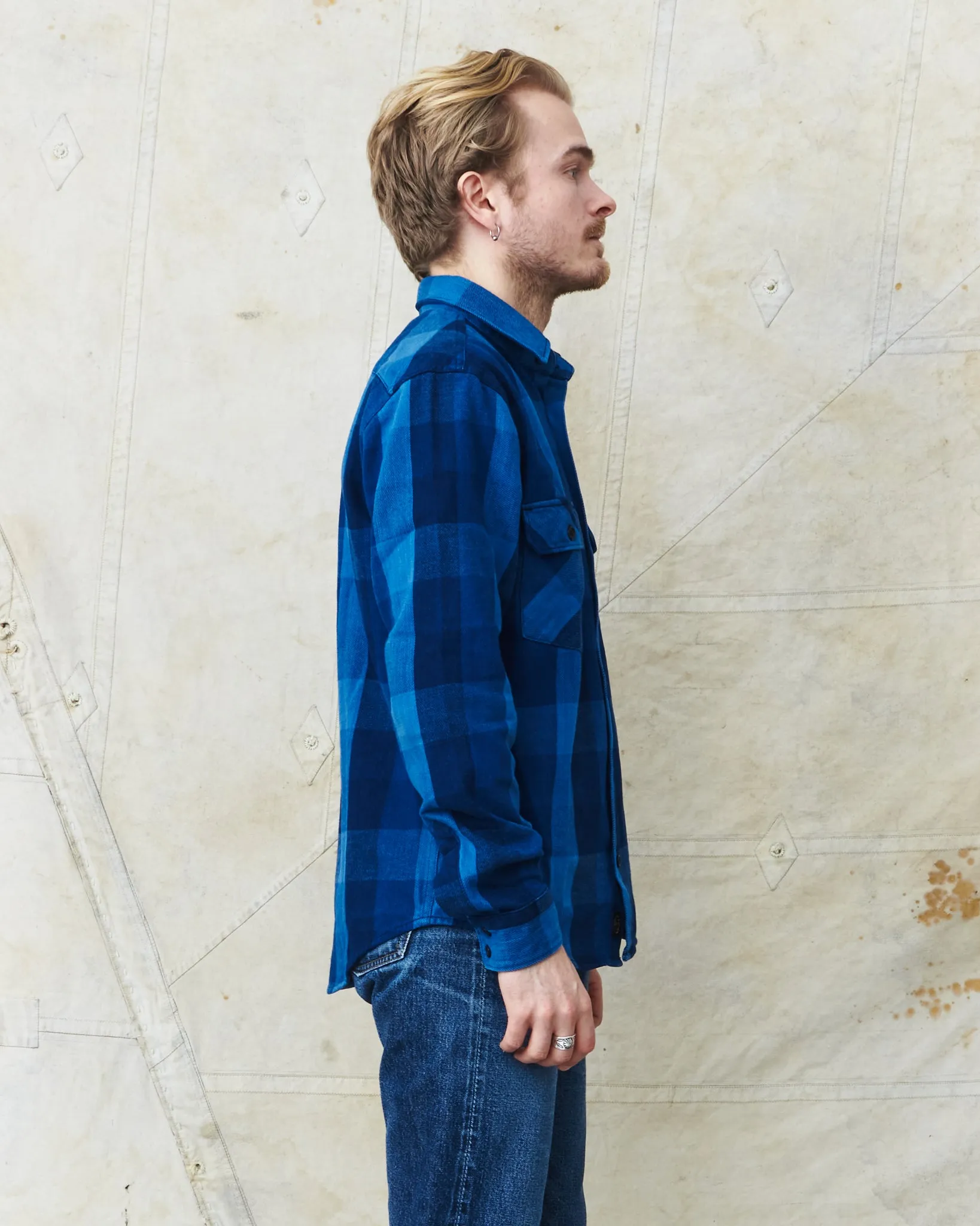 Indigofera Norris Flannel Shirt Triple Indigo
