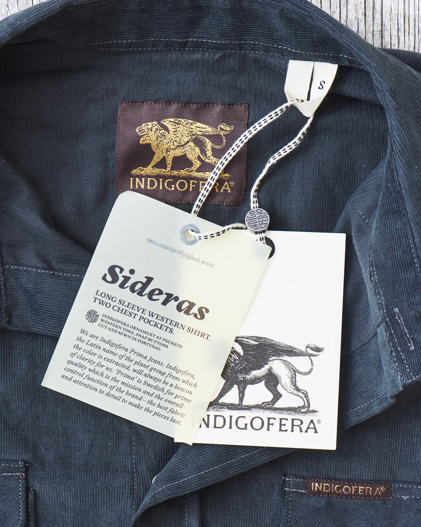 Indigofera Sideras Corduroy Shirt Petrol