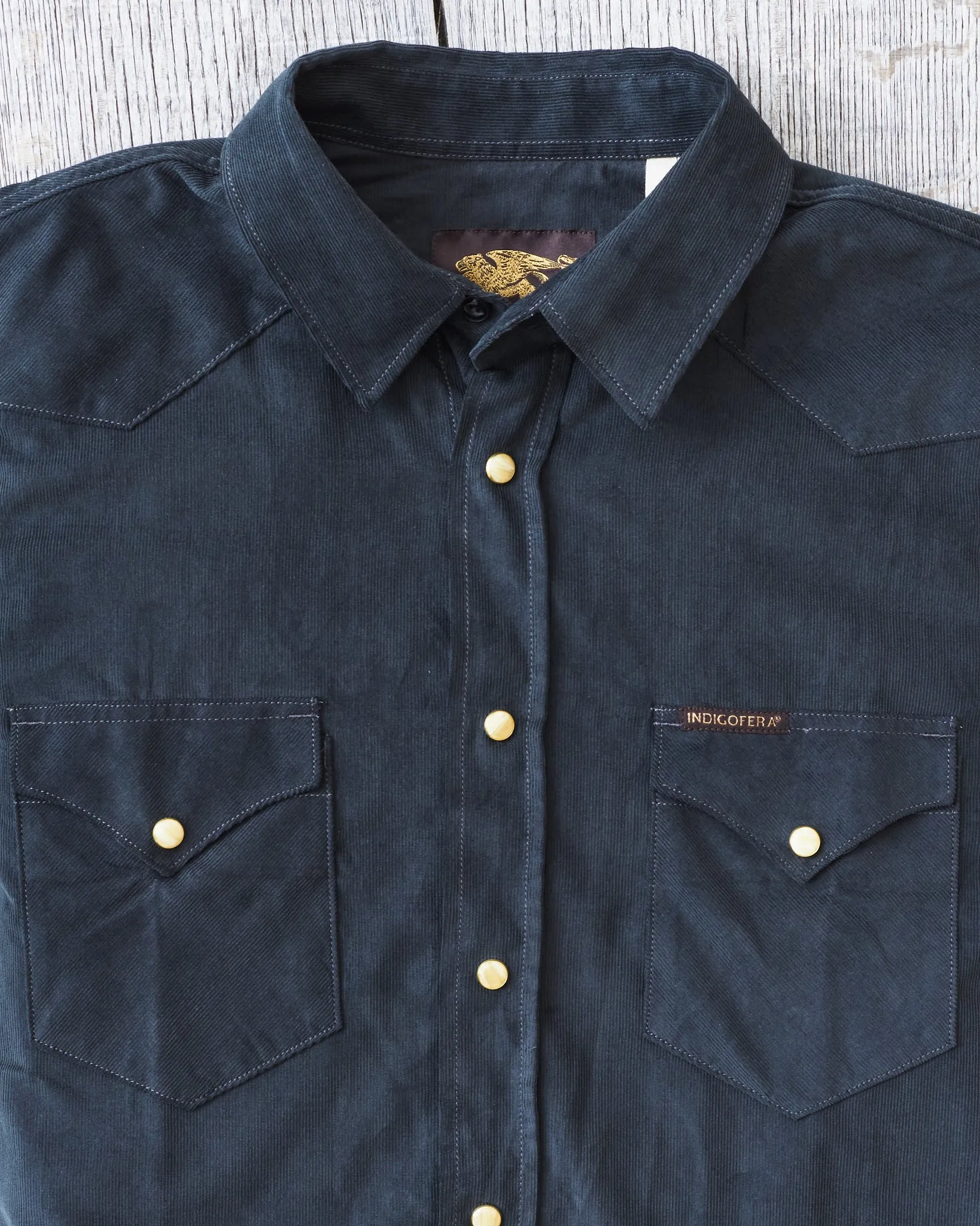 Indigofera Sideras Corduroy Shirt Petrol