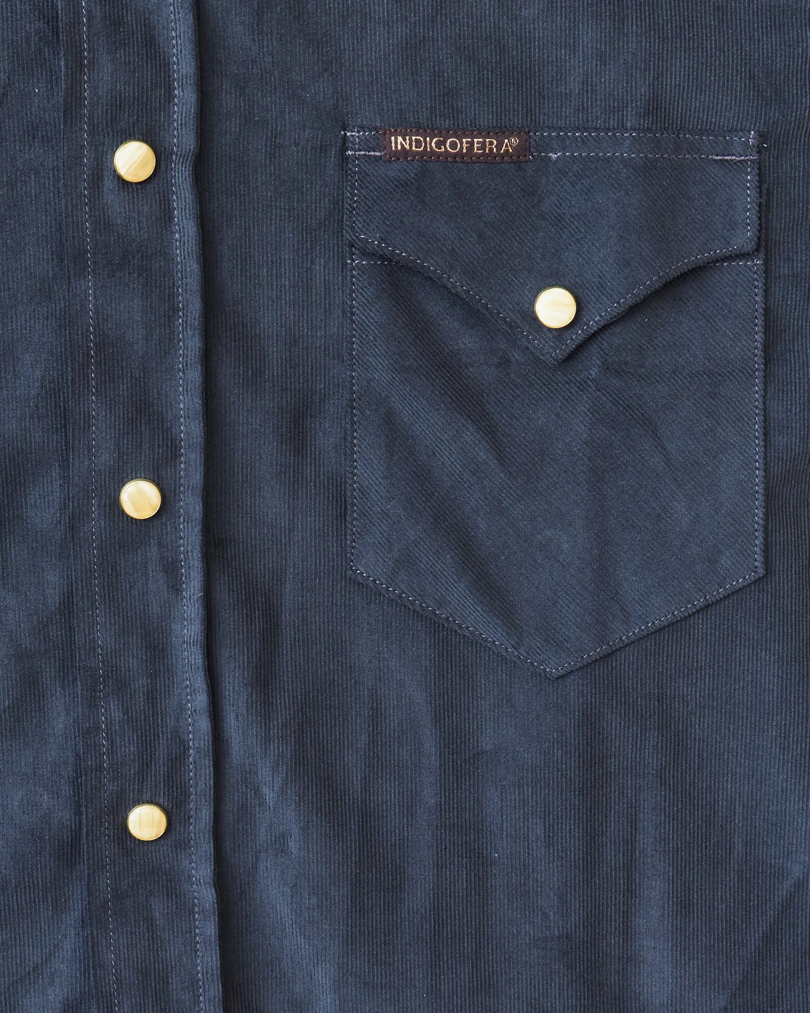 Indigofera Sideras Corduroy Shirt Petrol