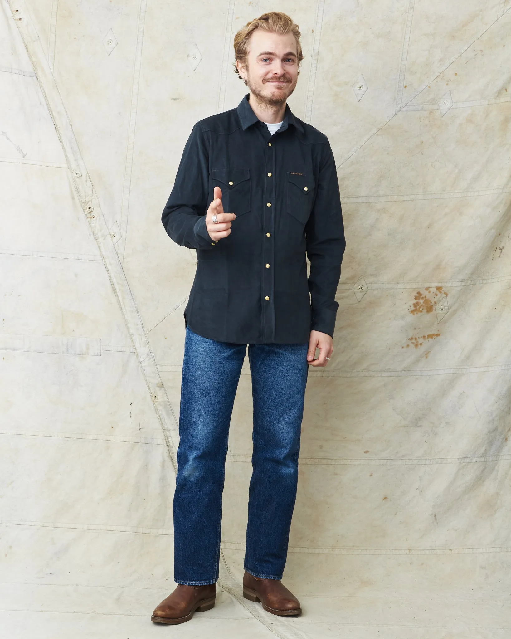 Indigofera Sideras Corduroy Shirt Petrol