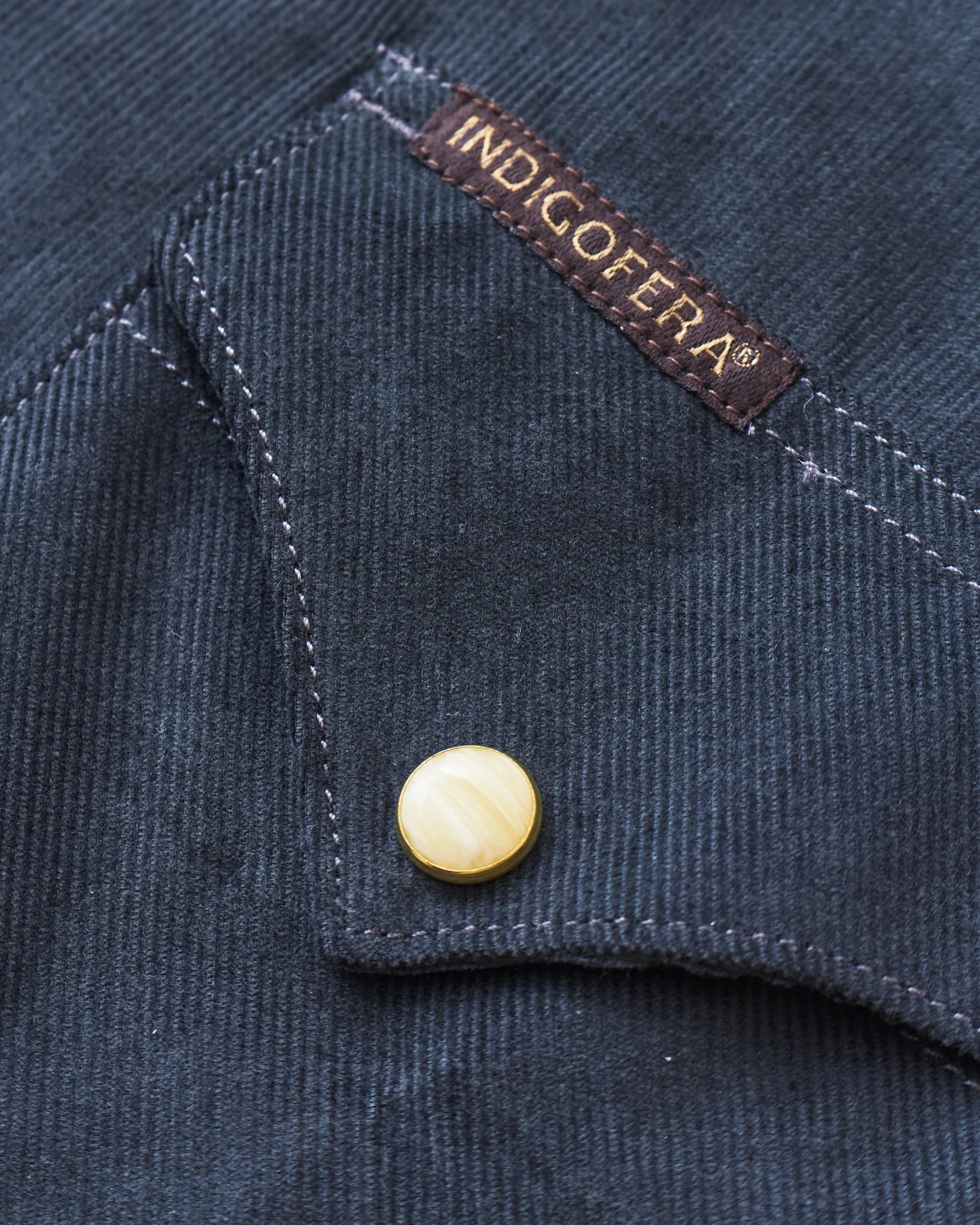 Indigofera Sideras Corduroy Shirt Petrol