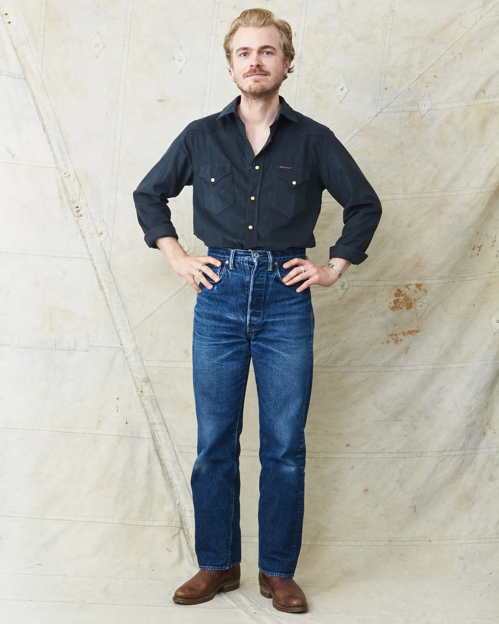 Indigofera Sideras Corduroy Shirt Petrol