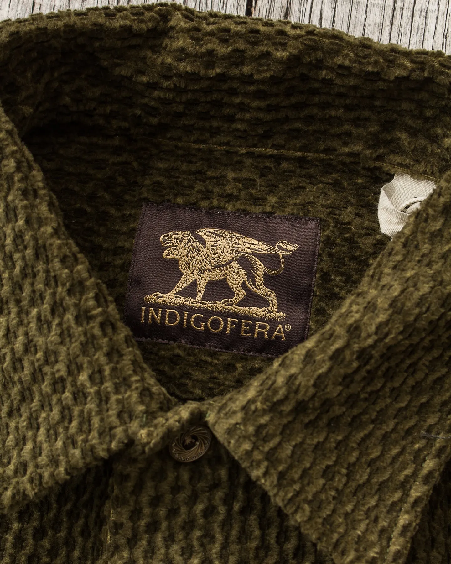 Indigofera Webster Shirt Dobby Corduroy Green