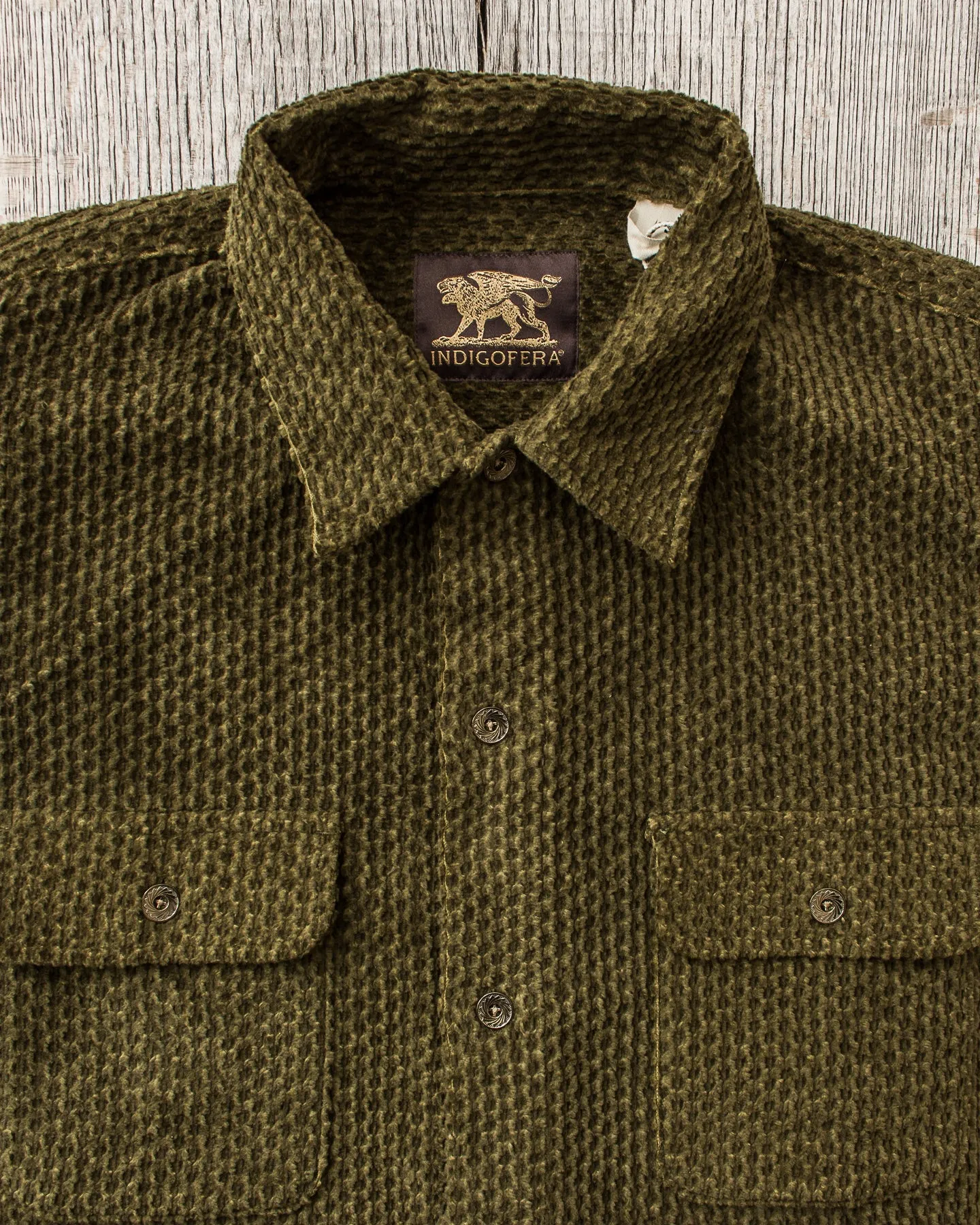 Indigofera Webster Shirt Dobby Corduroy Green