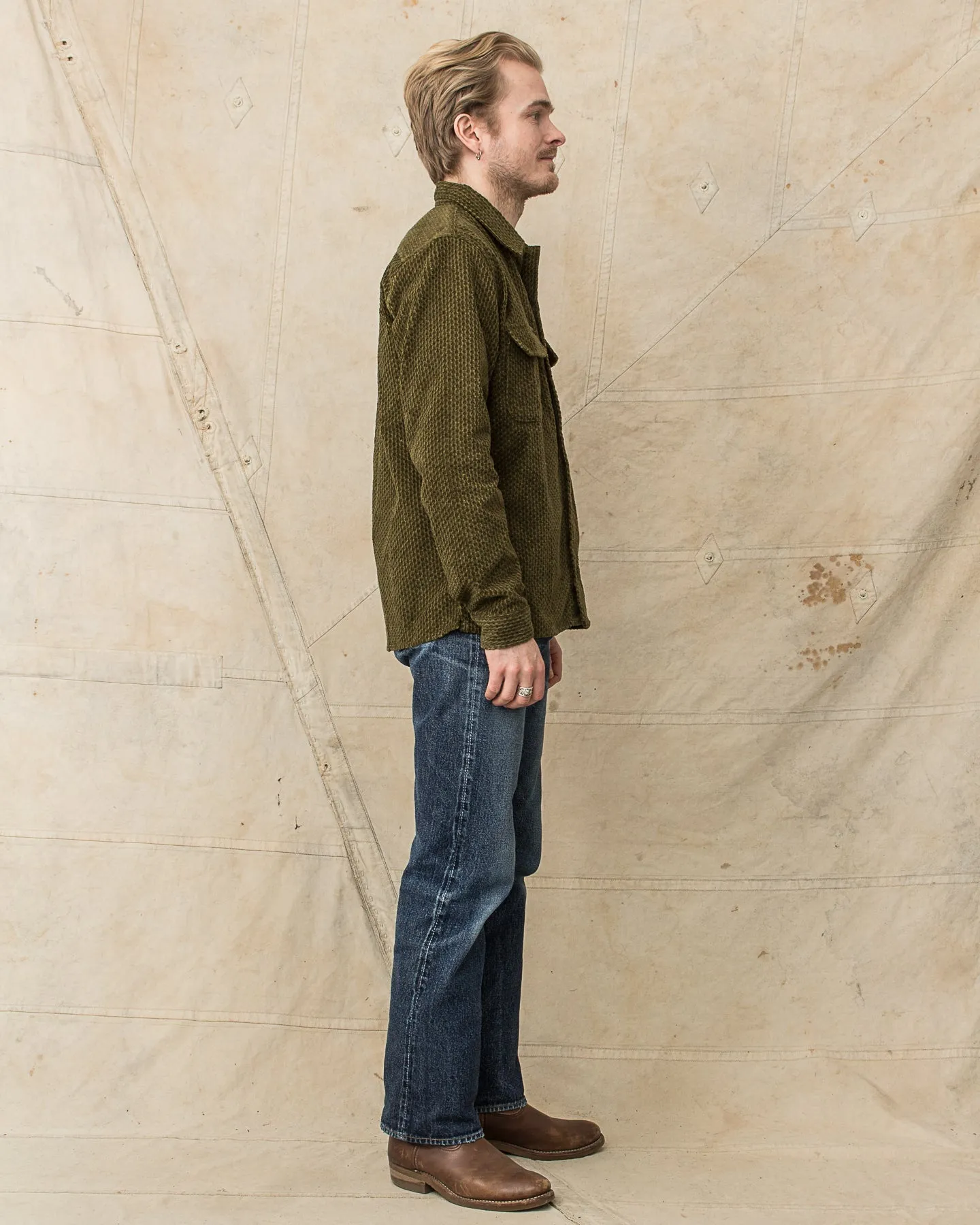 Indigofera Webster Shirt Dobby Corduroy Green