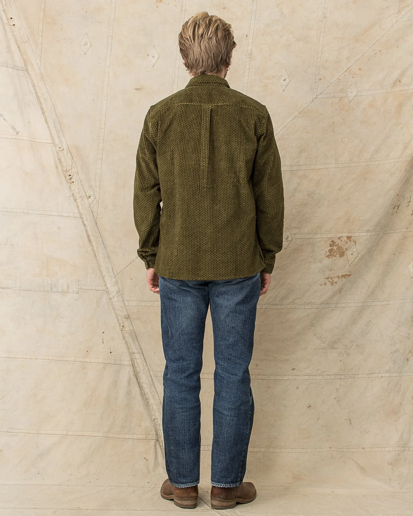 Indigofera Webster Shirt Dobby Corduroy Green