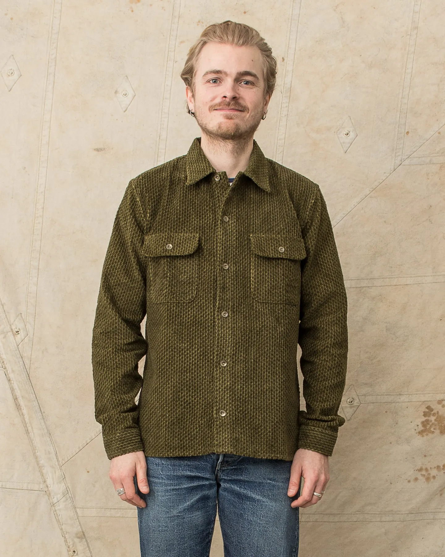 Indigofera Webster Shirt Dobby Corduroy Green